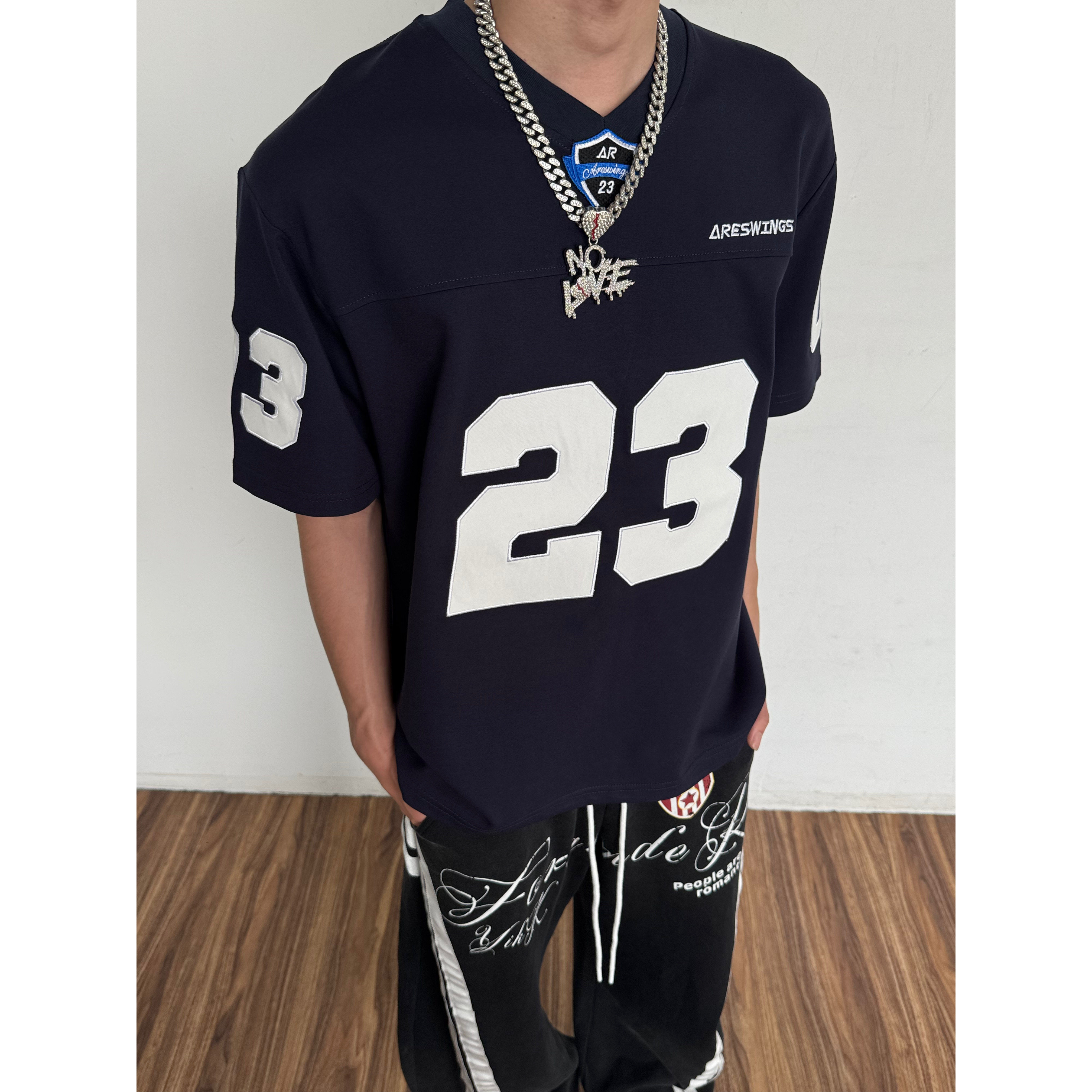 美式复古贴布刺绣球服短袖T恤男2026新款宽松运动风情侣上衣夏季