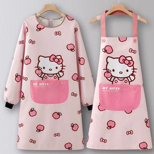 Kitty围裙厨房家用大人防油防水女做饭可爱卡通工作服凯蒂猫罩衣