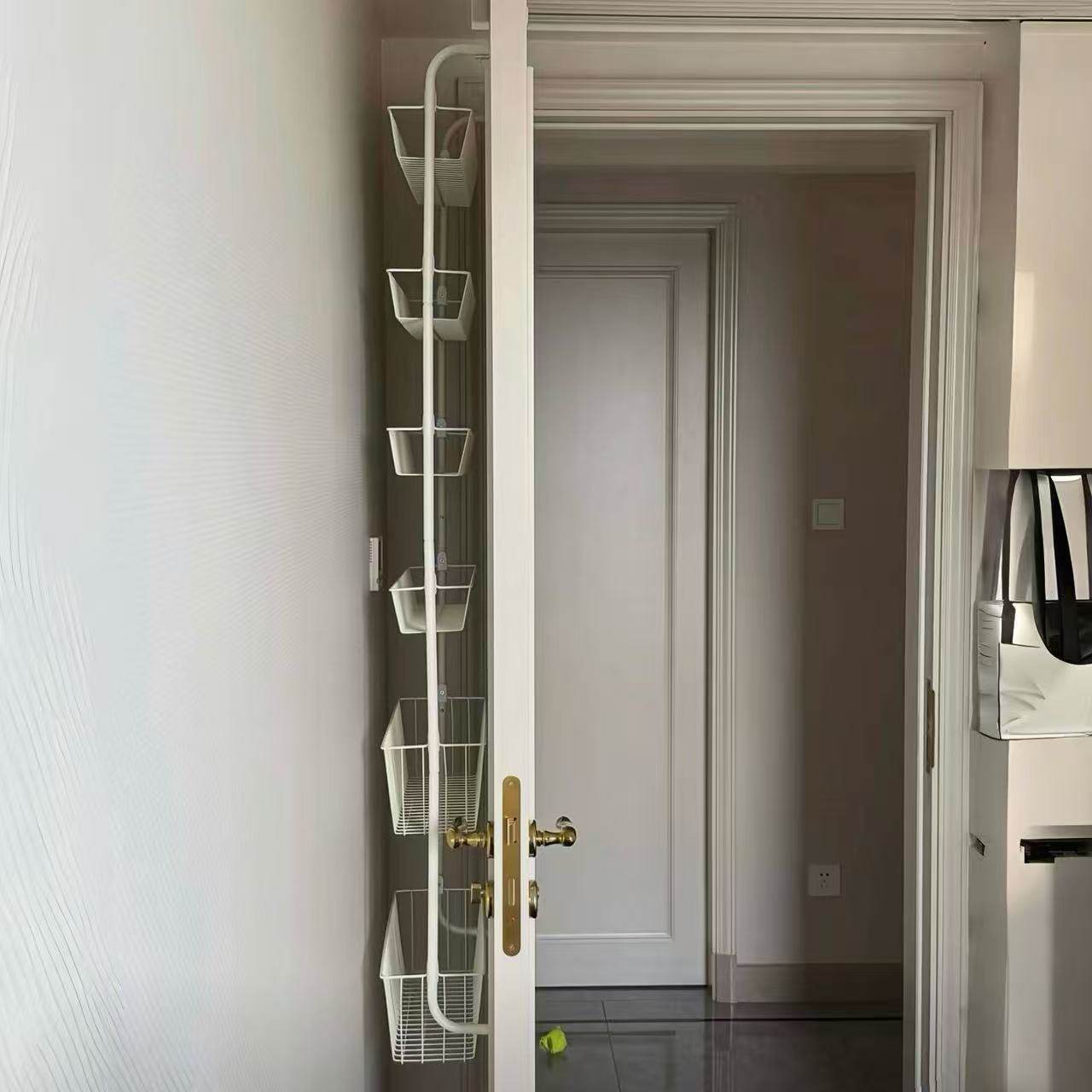 日系挂在门后的置物架15cm免打孔多层超薄浴室卧室门后收纳挂篮架,收纳整理,挂门置物架,淘宝优惠券,粉丝福利购,淘宝优惠卷