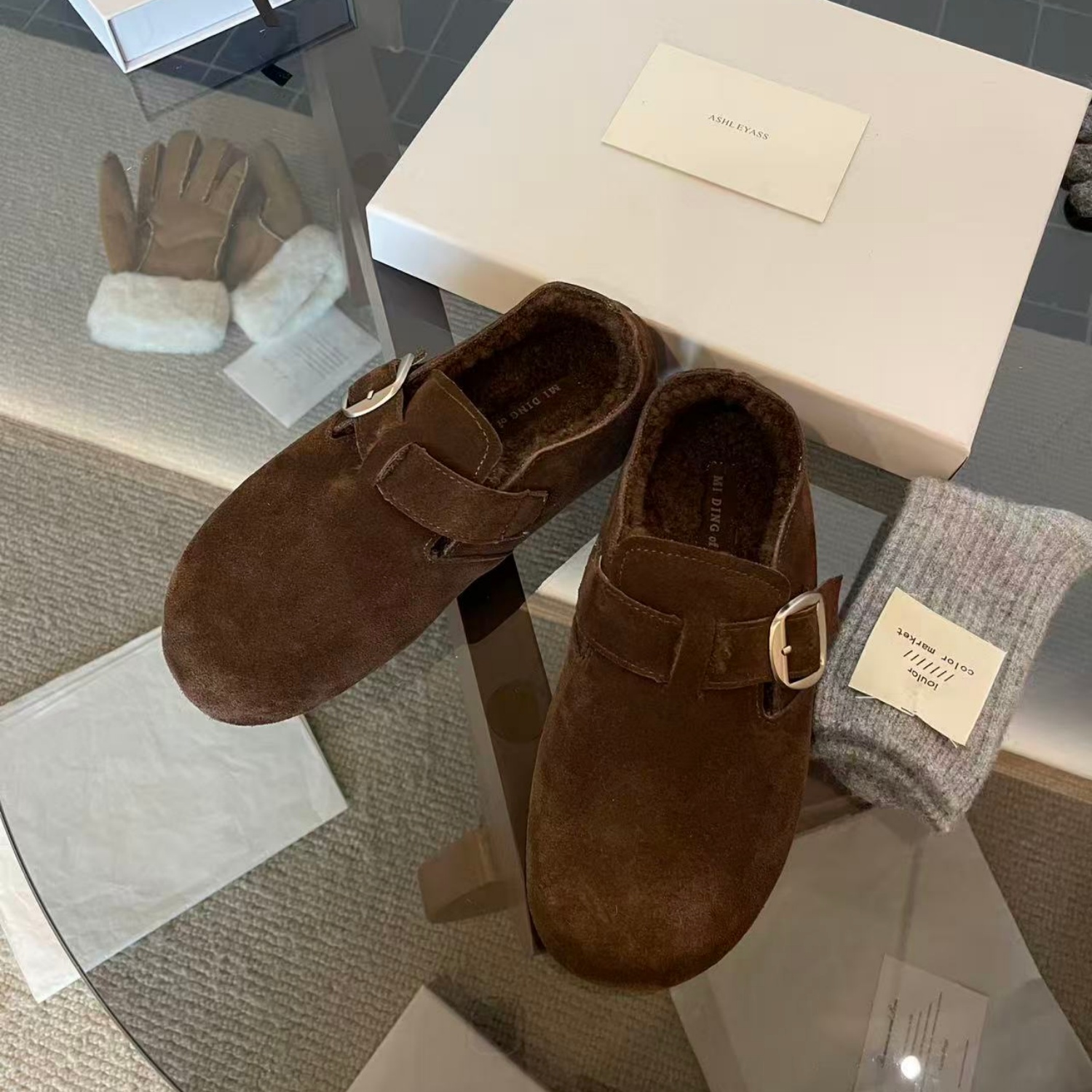 加绒保暖舒适懒人一脚蹬勃肯鞋