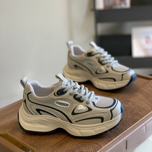 厚底复古舒适运动休闲鞋 2025新款 女爆款 炸街拼接老爹鞋 百搭时尚
