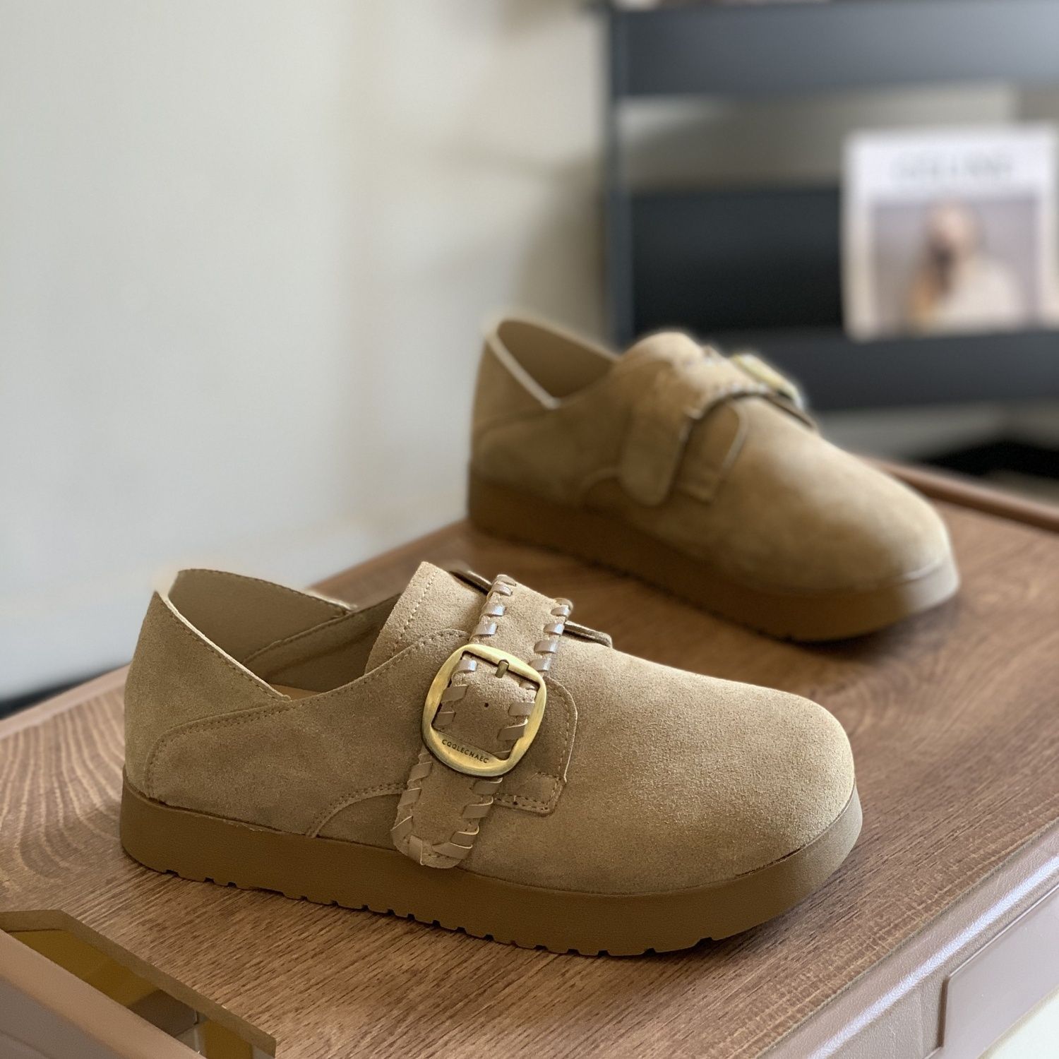 简约一脚蹬踩脚两穿平底勃肯鞋