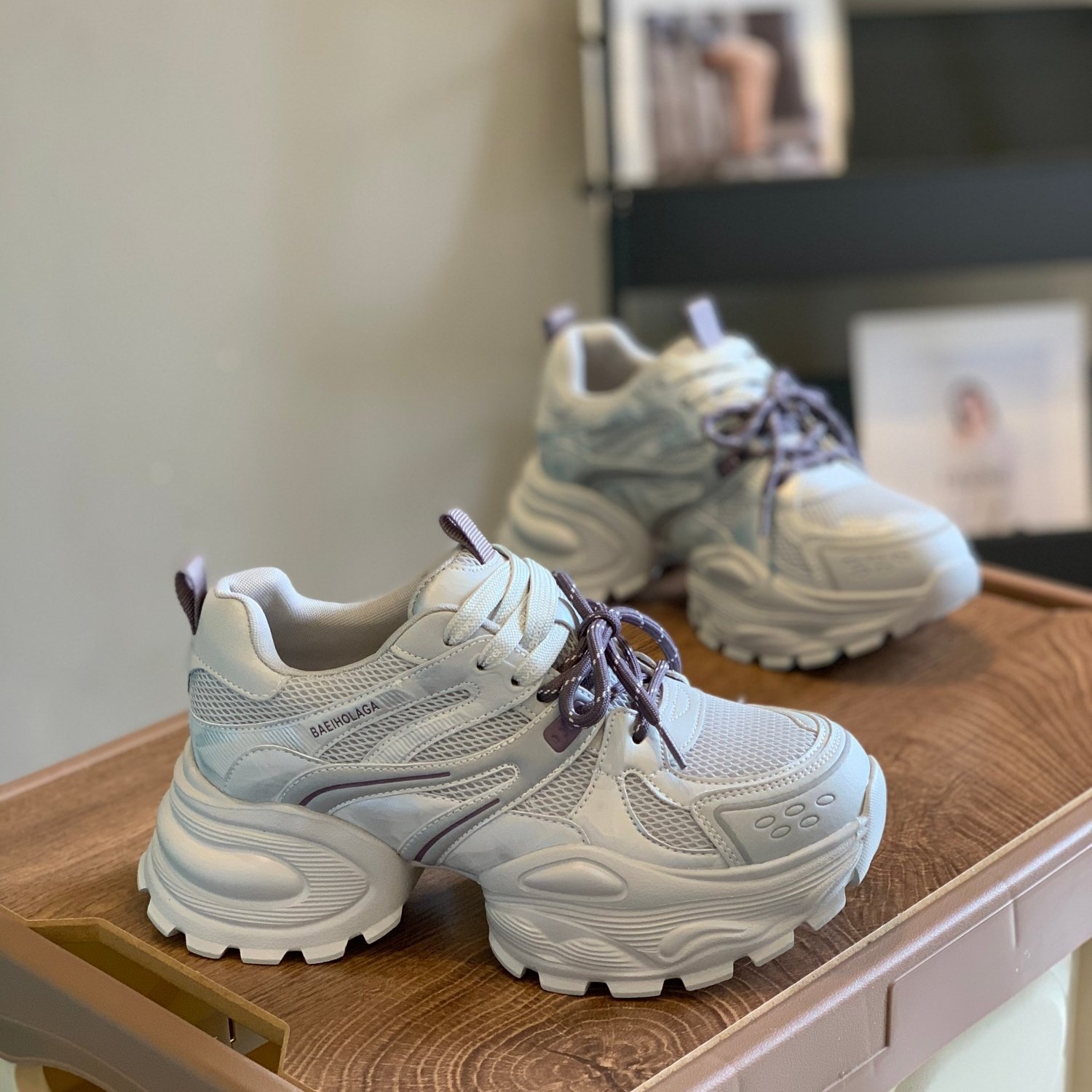 小个子5CM厚底增高时尚老爹鞋女2026春季新款复古拼接运动休闲鞋,女鞋,老爹鞋,淘宝优惠券,粉丝福利购,淘宝优惠卷