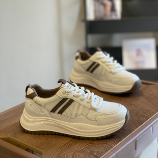 拼接显脚小阿甘鞋 百搭舒适时尚 女2025新款 轻便显瘦厚底增高老爹鞋