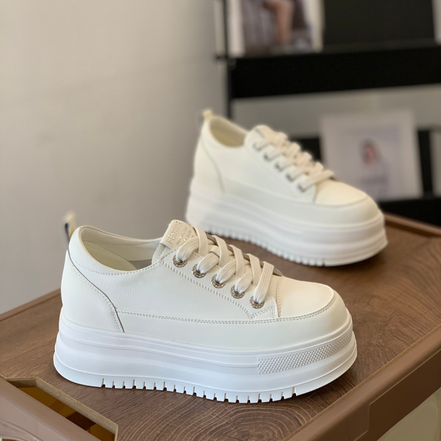 小个子6CM内增高显腿长板鞋女2026春季新款百搭系带休闲小白鞋,女鞋,时尚休闲鞋,淘宝优惠券,粉丝福利购,淘宝优惠卷