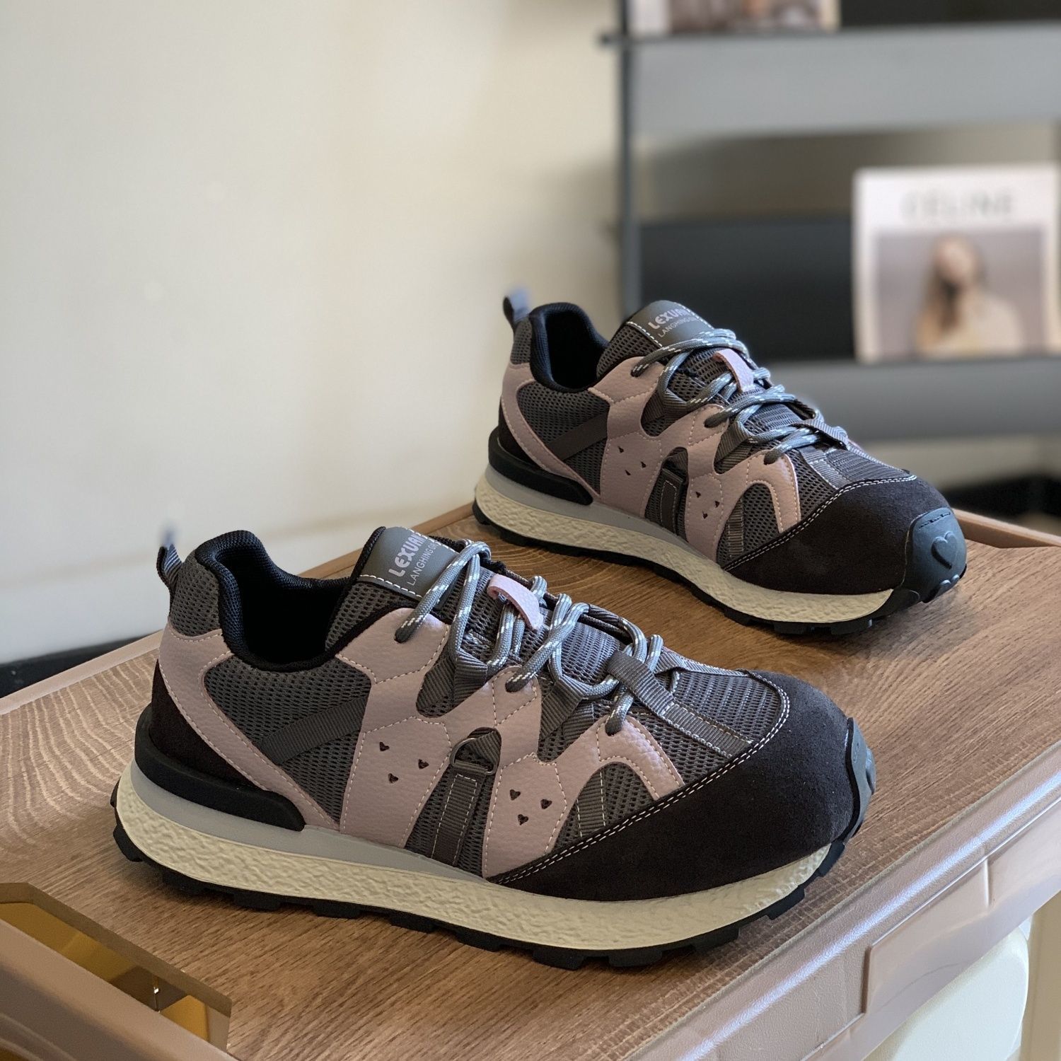 双网时尚炸街厚底休闲拼色老爹鞋