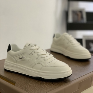 系带软底轻便学院风板鞋 低帮休闲鞋 女2025年新款 真皮平底小白鞋