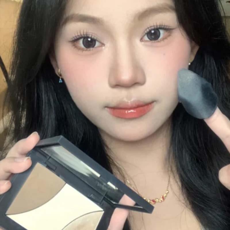 一键提亮!专业三色修容阴影高光腮红哑光面部提亮鼻影眼影三合一