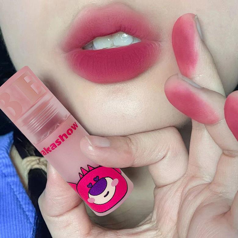 可爱小熊暴击~草莓熊唇釉哑光丝绒雾面唇泥不沾杯不掉色口红显白i