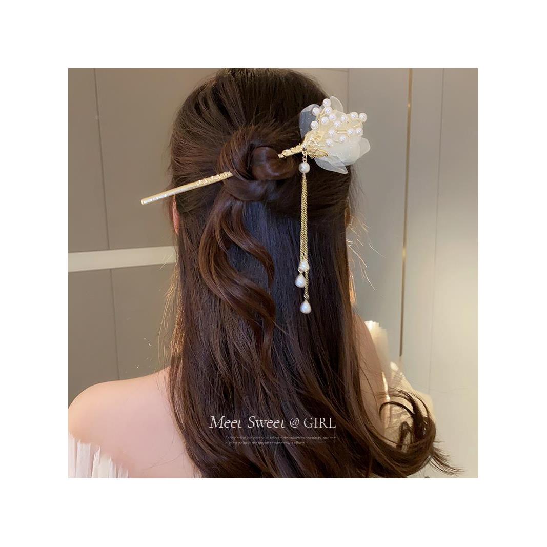 古风花朵流苏步摇发簪女