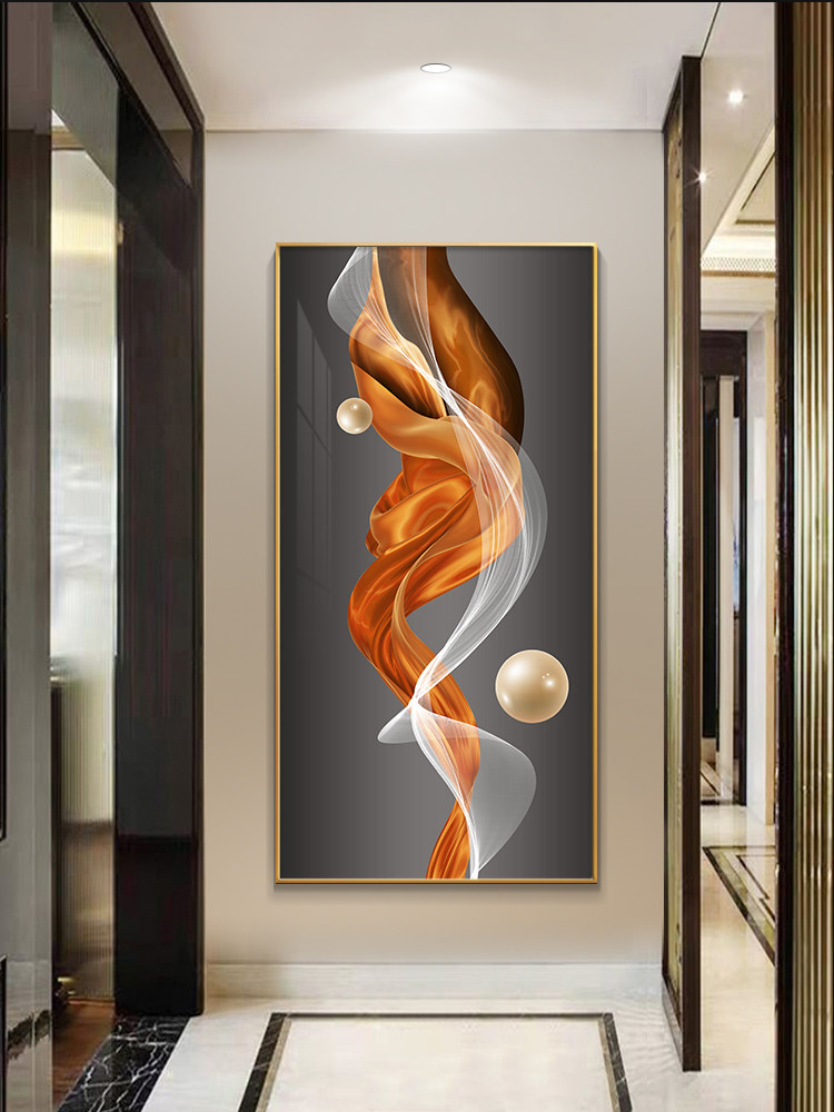 网红入户玄关装饰画竖版现代简约客厅背景墙壁画走廊过道轻奢玄幻