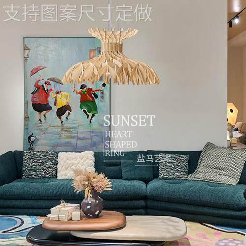 大芬画村客复古风厅油饰画油画厅餐沙发背景墙高级感装人物抽象画