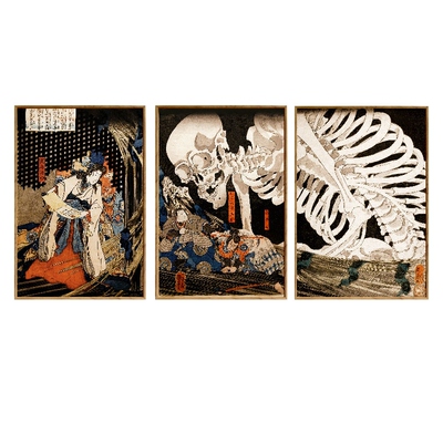 网红三联舍 相马古内里歌川国芳大川端耕作浮世绘装饰画客厅日式