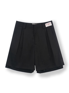 SOD Co. 毛边宽松短西裤 黑色 百慕大解构休闲简约cleanfit短裤