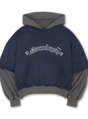 SOD Co. 假两件卫衣“嗜睡症”刺绣破坏大廓形水洗帽衫hoodie