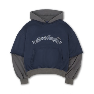 刺绣破坏大廓形水洗帽衫 SOD 嗜睡症 假两件卫衣 hoodie Co.
