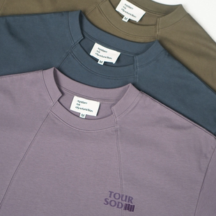 纯棉短袖 SOD 裁片拼接圆领纯色百搭男女同款 解构基础T恤 Co.