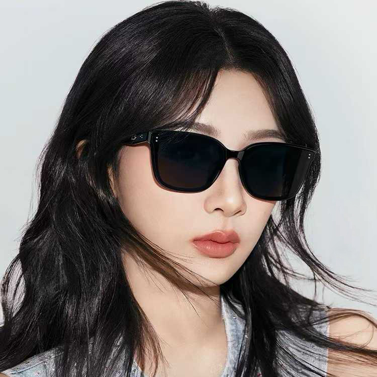 杨紫王鹤棣同款方框太阳镜男女防晒偏光百搭遮阳墨镜黑色可配近视