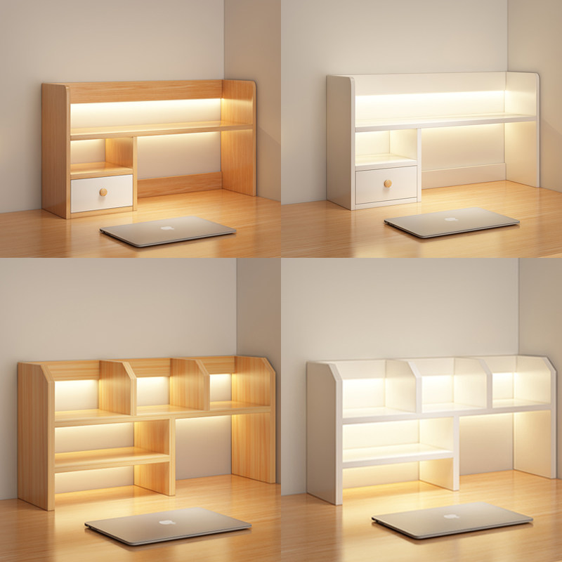 速发桌子书架桌上舍物架写字台收纳柜面学生宿置书桌分层架子简易