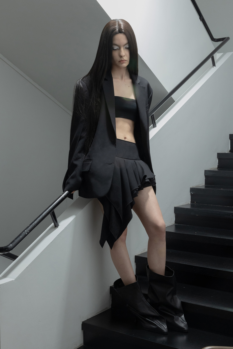 Aeaea设计师哥特朋克低腰百褶裙
