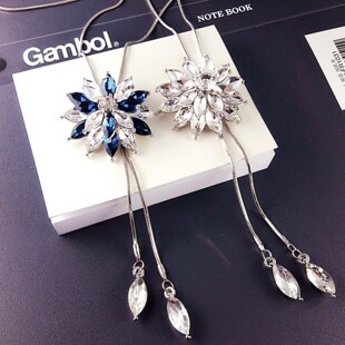 钛钢不掉色韩版秋冬毛衣链女简约长款项链吊坠高级感饰品衣服挂件