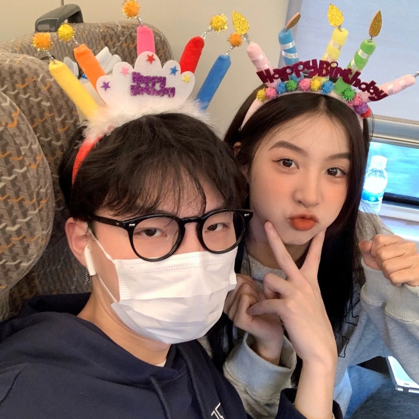 情侣生日蛋糕帽子头饰派对眼镜生日装饰场景布置ins创意搞怪拍照