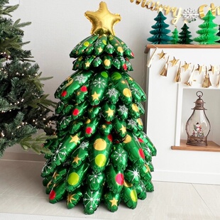 圣诞节大号立体带底座圣诞老人雪人麋鹿气球装饰布置商场圣诞树装