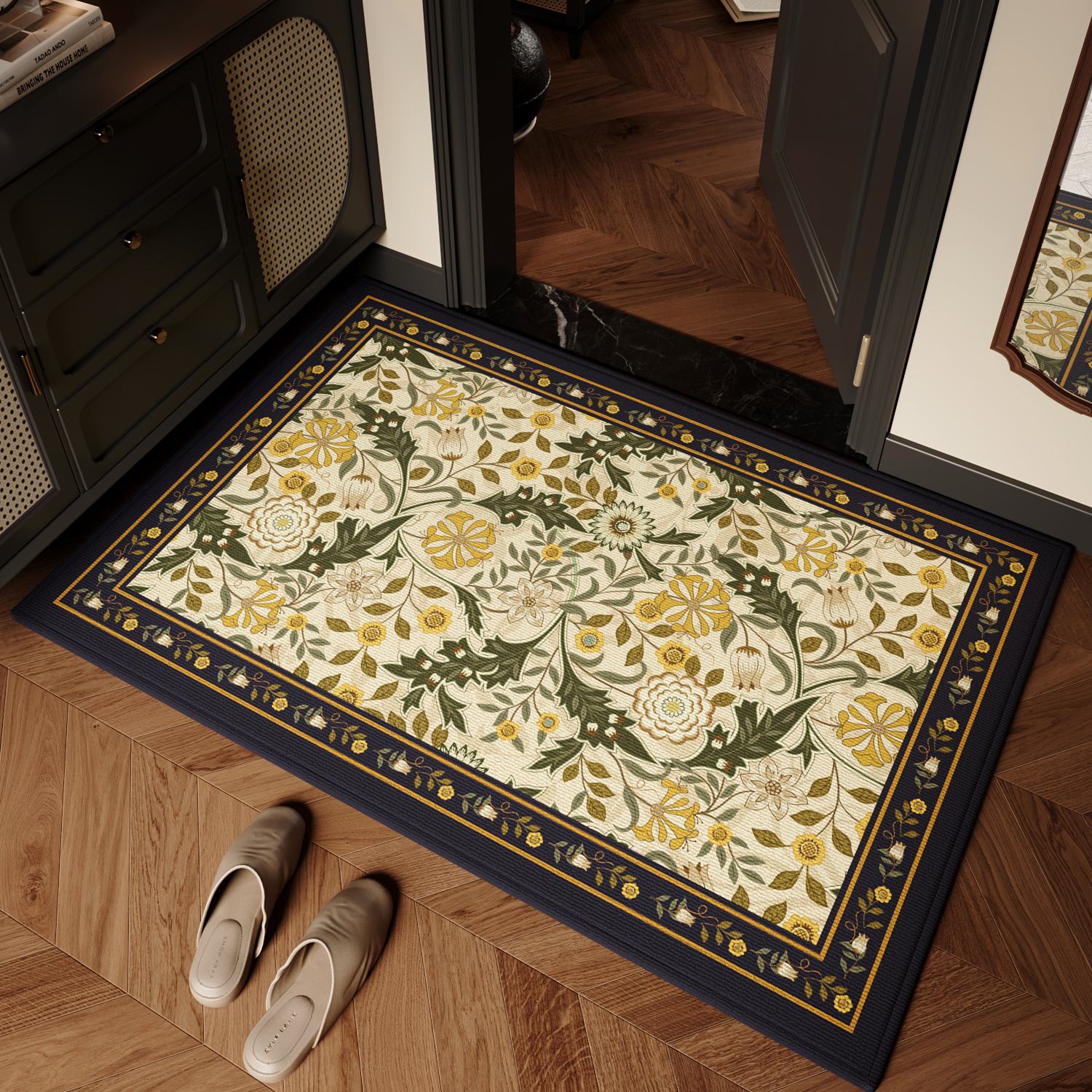 轻奢高级感地垫入户门垫2025新款法式复古玄关大门口进门脚垫地毯