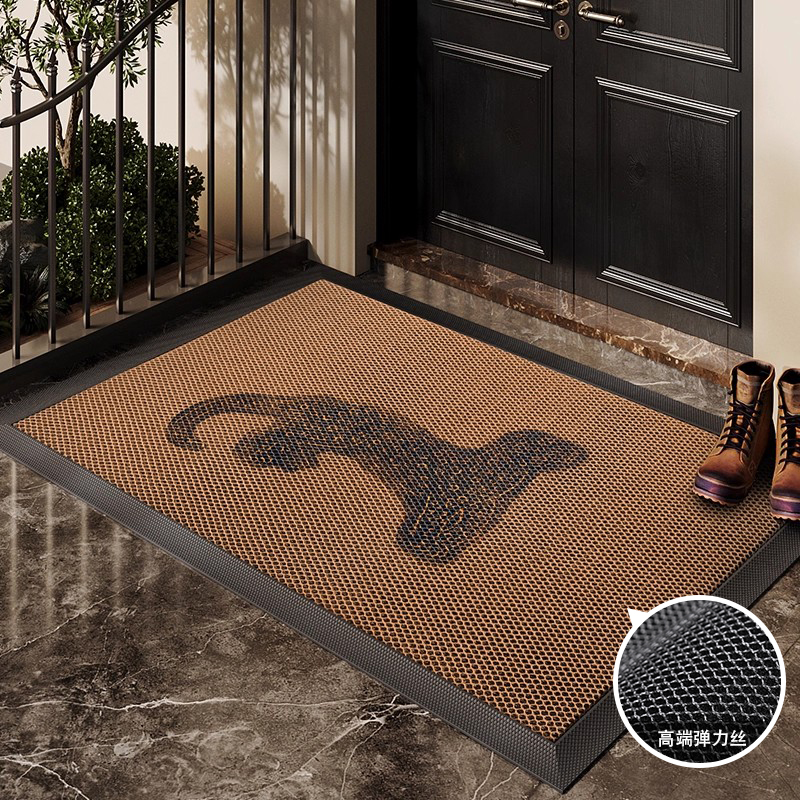 中古风入户门地垫弹力丝玄关大门口进门防滑脚垫耐磨耐脏除尘地毯