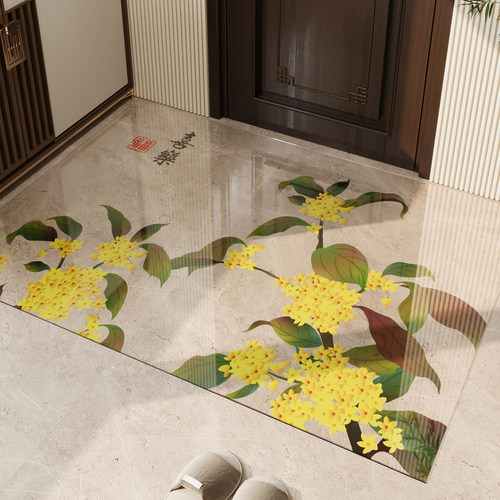 软玻璃入户门地垫玄关大门口进门脚垫可裁剪透明地毯防滑耐脏耐磨