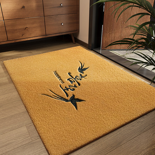 仿椰棕入户门地垫可裁剪玄关大门口进门防滑刮泥脚垫刺绣除尘地毯