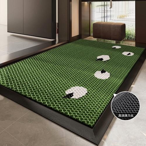 2025新款入户门地垫弹力丝玄关大门口进门脚垫子加厚防滑除尘地毯