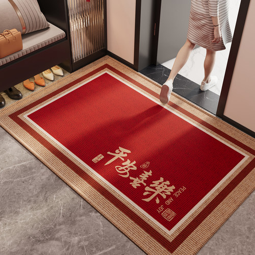 红色入户门地垫防滑喜庆进门地毯耐磨耐脏玄关大门口进门脚垫室内