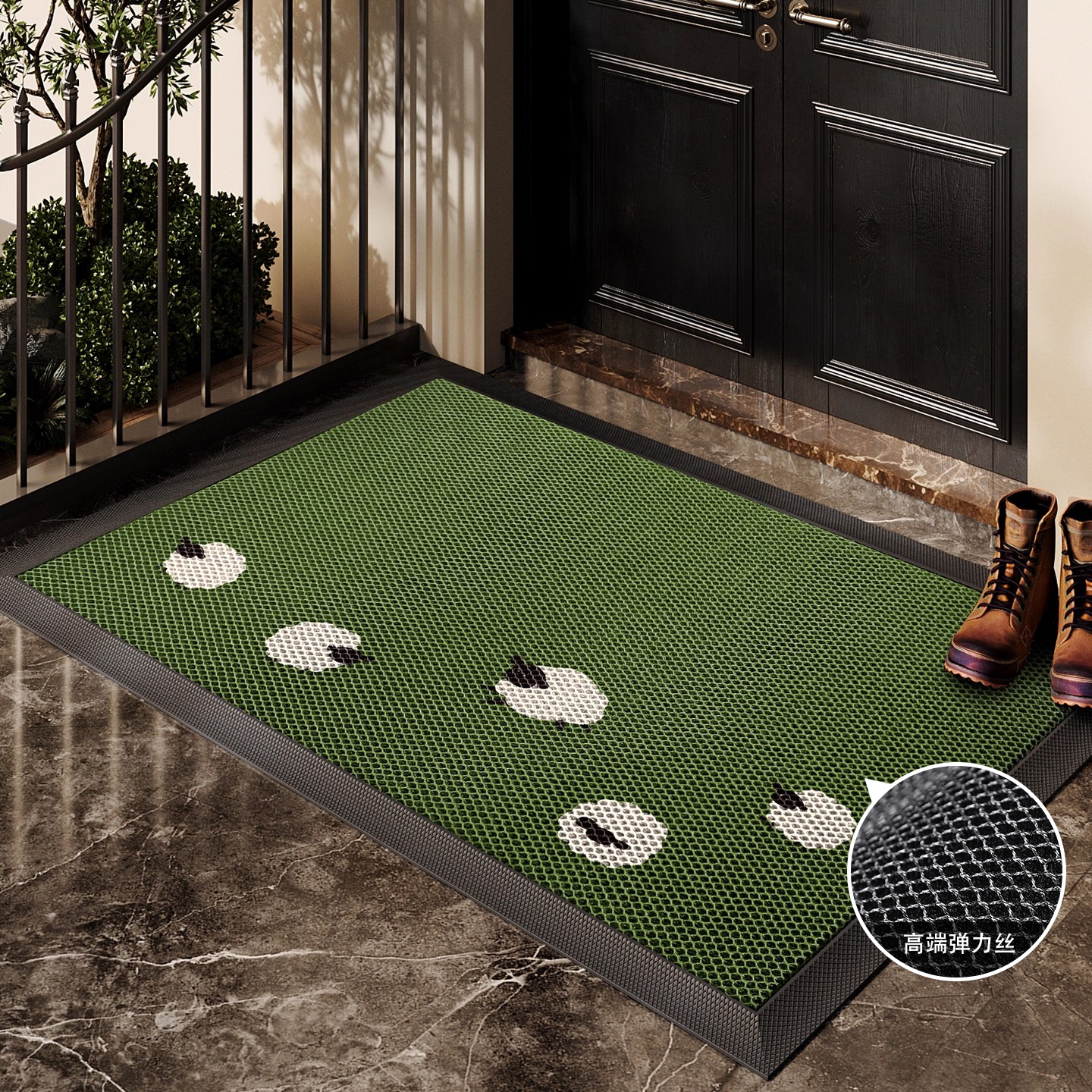 入户门地垫弹力丝2025新款玄关大门口进门脚垫防滑除尘耐脏刮泥毯