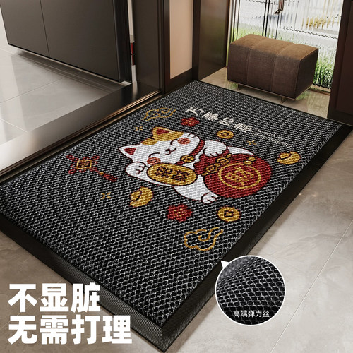 弹力丝入户门地垫玄关大门口进门脚垫灰色防滑除尘耐脏耐磨刮泥毯