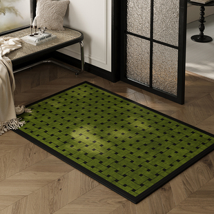 绿色入户门地垫防滑除尘耐脏耐磨地毯玄关大门口进门脚垫复古防滑
