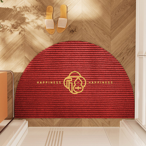 半圆红色入户门地垫玄关防滑脚垫耐脏免洗除尘门垫大门口地毯刮泥