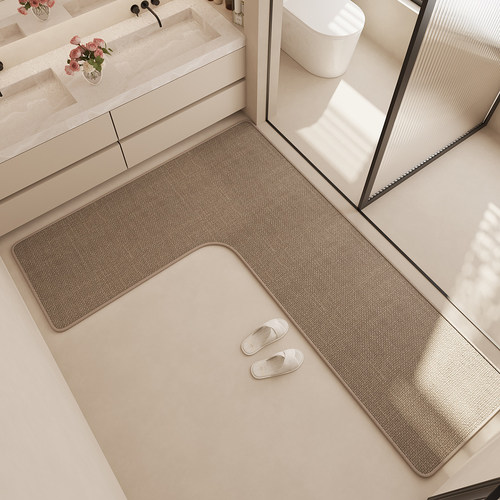 浴室防滑垫L型厕所洗手间门口吸水速干擦脚卫生间地毯满铺可定制