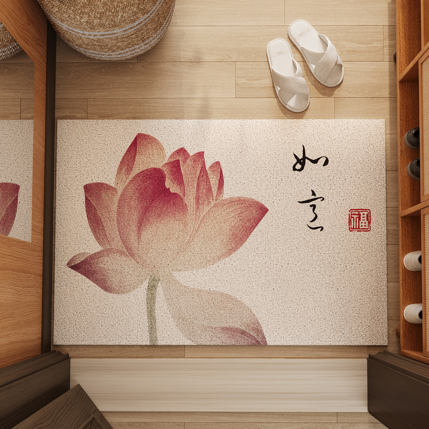 新中式禅意入户门地垫玄关大门口进门脚垫丝圈可裁剪刮泥耐脏地毯,居家布艺,入户地垫,淘宝优惠券,粉丝福利购,淘宝优惠卷