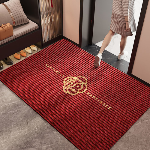 红色入户门地垫玄关大门口