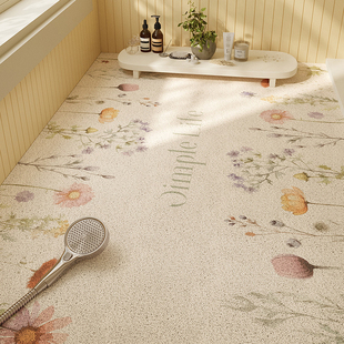 浴室丝圈垫防滑垫镂空沥水隔水满铺卫生间地垫软脚垫耐磨耐脏地毯