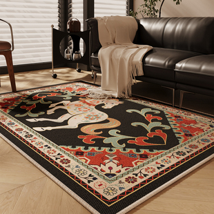 美式复古地毯客厅马年民族风家用沙发茶几地垫2026新款卧室床边毯