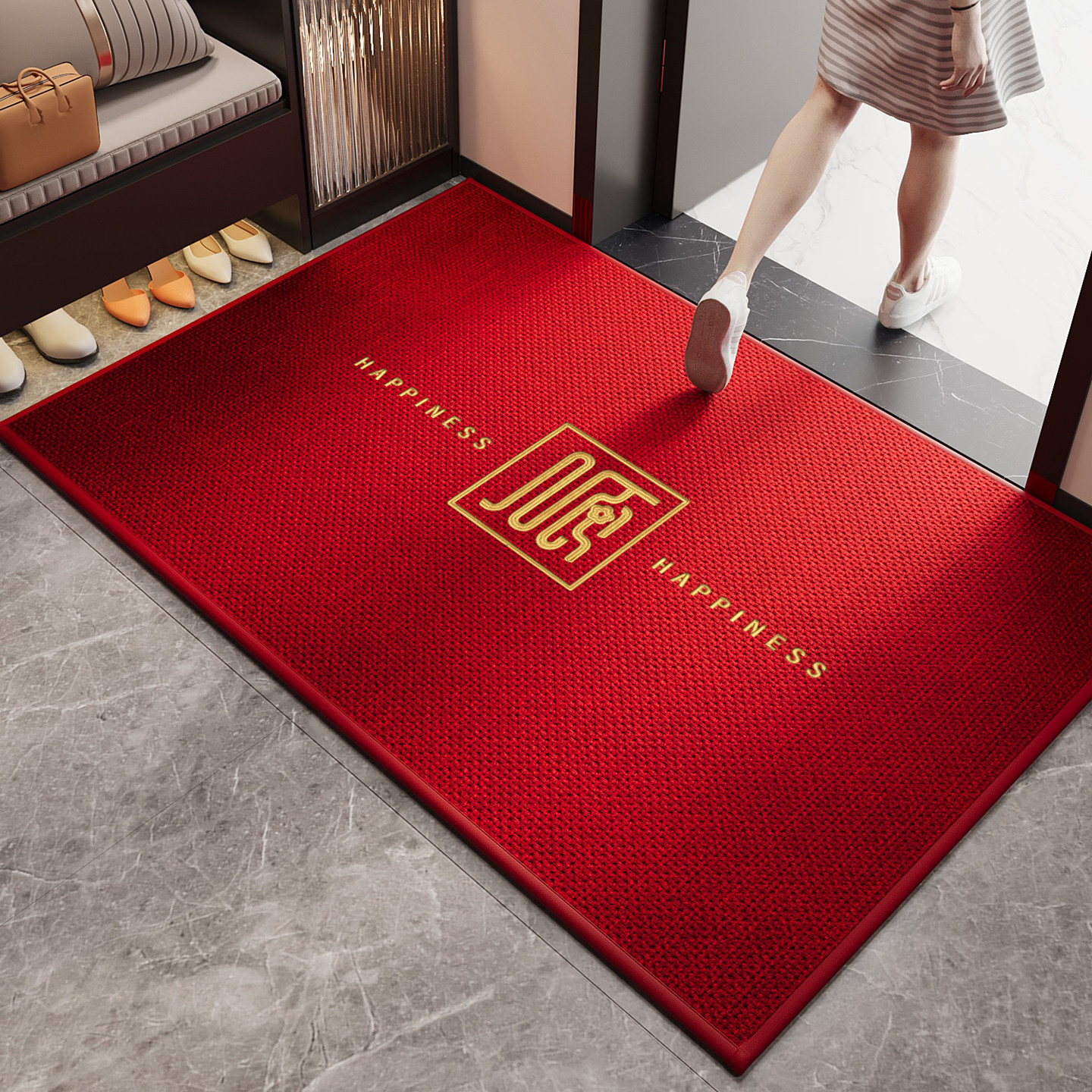 入户门地垫玄关大门口进门脚垫子轻奢高级感刺绣防滑除尘地毯编织,居家布艺,入户地垫,淘宝优惠券,粉丝福利购,淘宝优惠卷