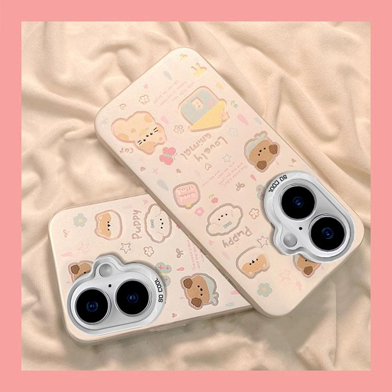 适用苹果16手机壳iPhone15Promax新款女IP14元气壳13卡通动物mini创意12全包11硬壳Xsmax防摔8plus保护套6S潮