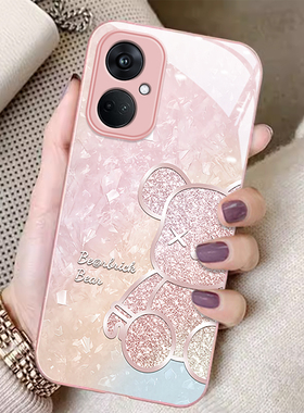 适用OPPOK11x手机壳新款K12x玻璃全包K10Pro炫彩钻石小熊K9s个性女防摔保护套K7时尚卡通潮流k10活力版高级感