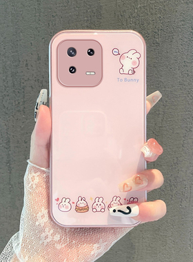 适用于小米13Pro手机壳卡通12X简约12SPro卖萌兔子12Ultra镜头全包11Pro防摔保护套10S金属漆10青春版玻璃14