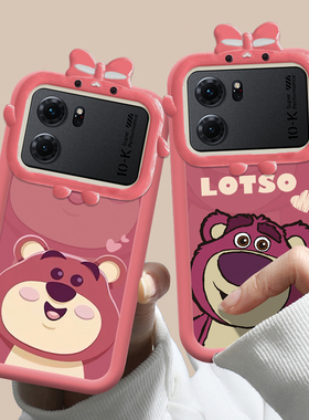 适用于OPPOK10网红手机壳卡通草莓熊可爱女OPPOPGJM10全包防摔保护套透明硅胶软壳小怪兽镜头