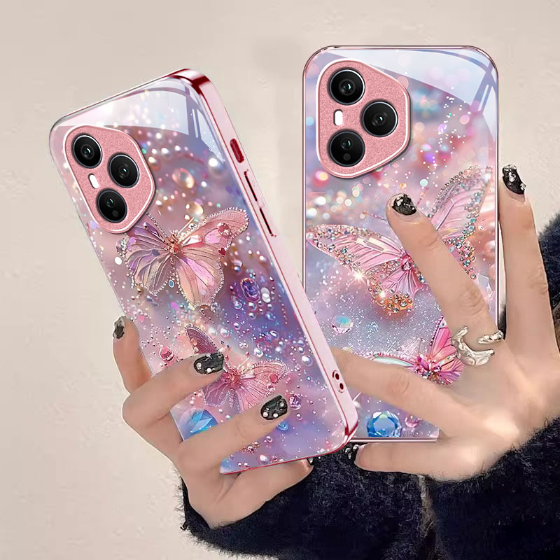 适用荣耀400蝴蝶梦幻防摔玻璃壳