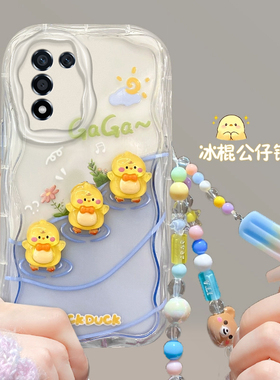 适用于OPPOK9s奶油纹手机壳时尚创意立体小黄鸭OPPOPERM10奶油纹硅胶保护套全包防摔软壳潮