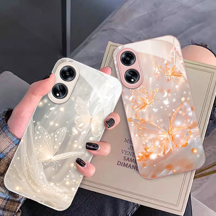适用OPPOA1手机壳A1活力板A2新款A3pro金属漆A5玻璃A9模糊A11x蝴蝶A32防摔A55s保护套A72高级感A92s女A97硬壳